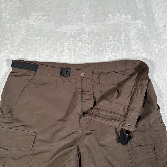The North Face Cargo Shorts Men Size L Brown Belted Snap Closure Slash Pockets - Picture 6 of 12